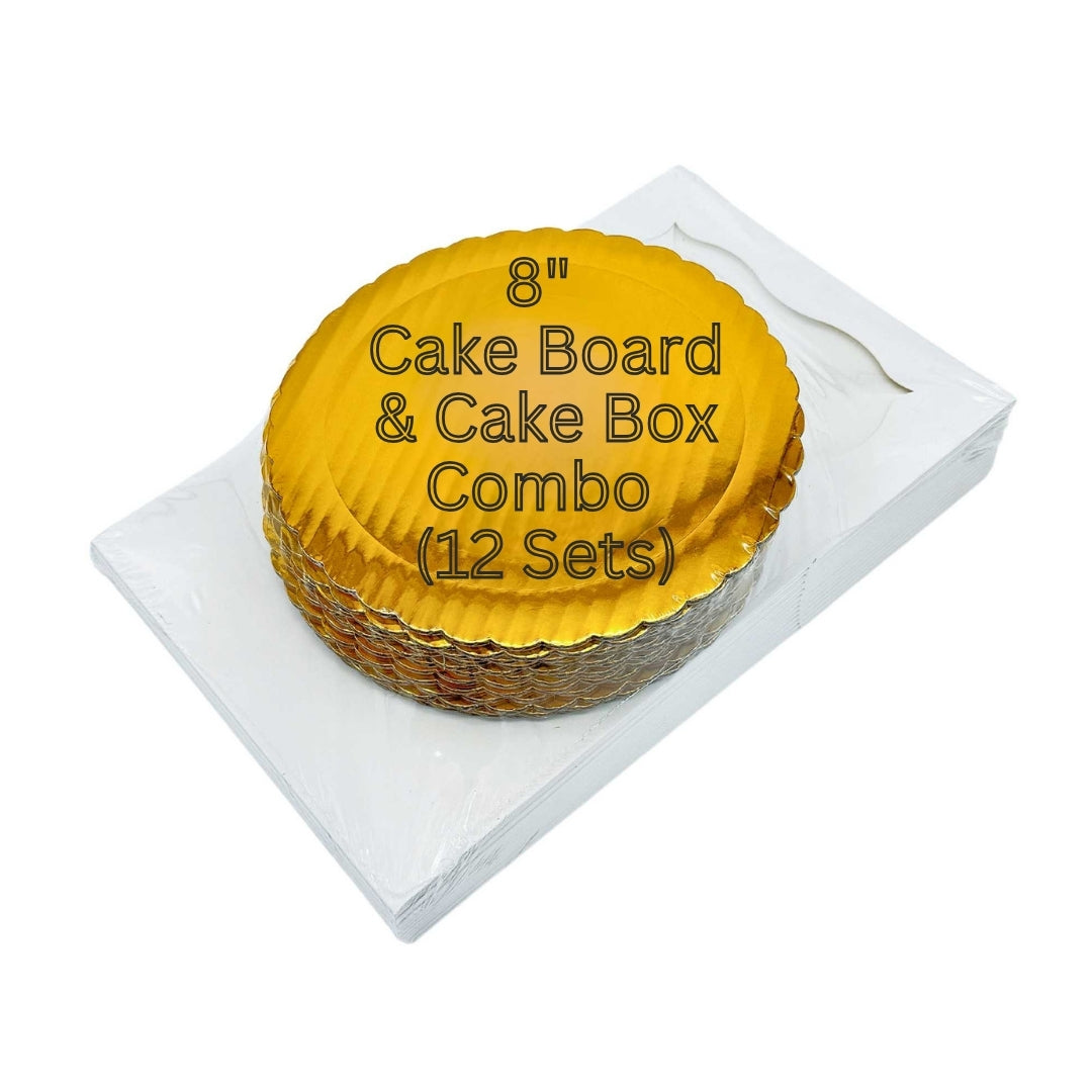 8" Cake Box & Board Bundle (12 boards+12 boxes)