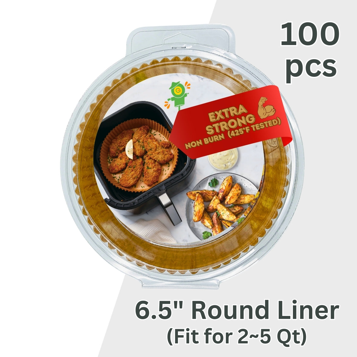 6.5" Round Air Fryer Liner (100pcs)