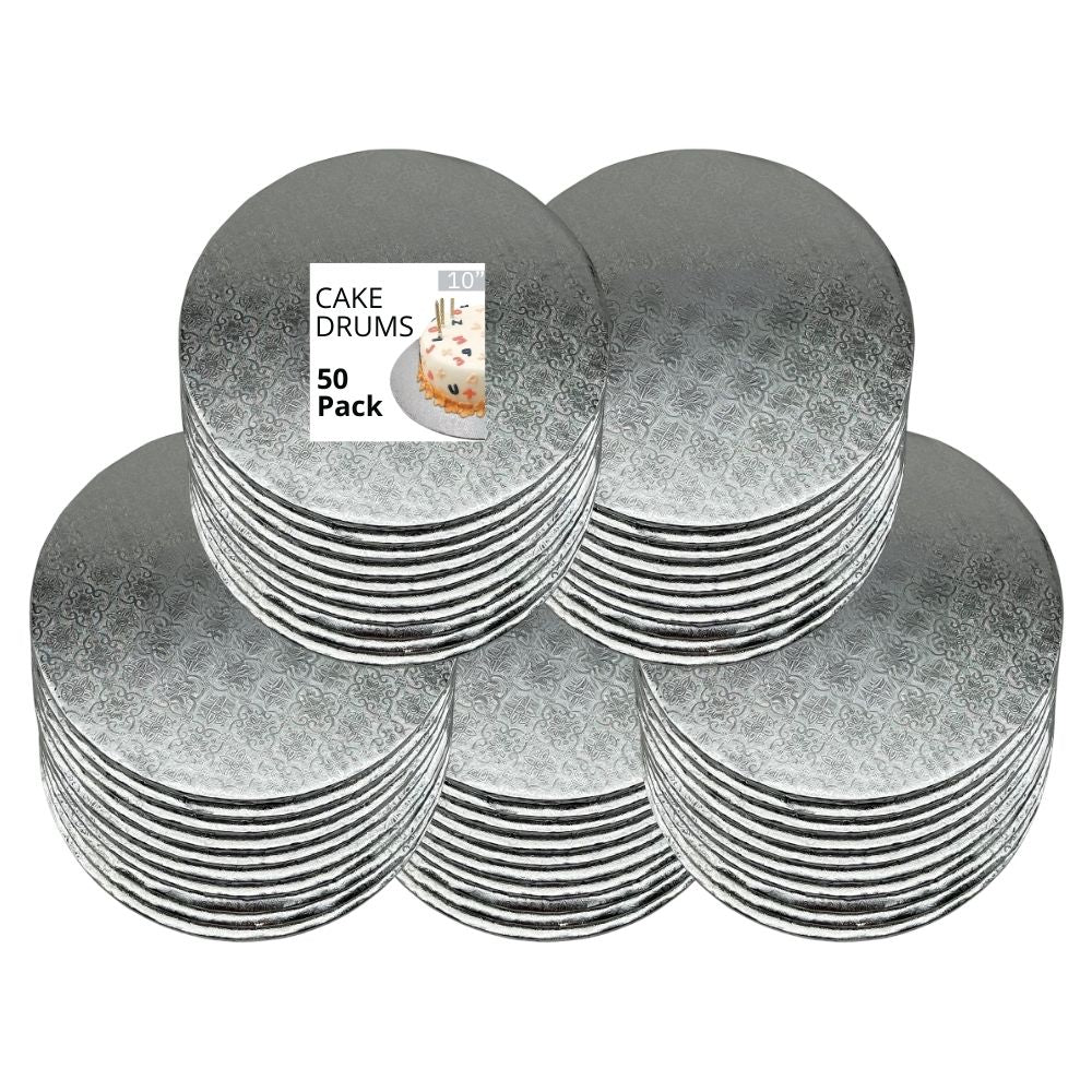 10" Silver Cake Drum 1/4" Thickness