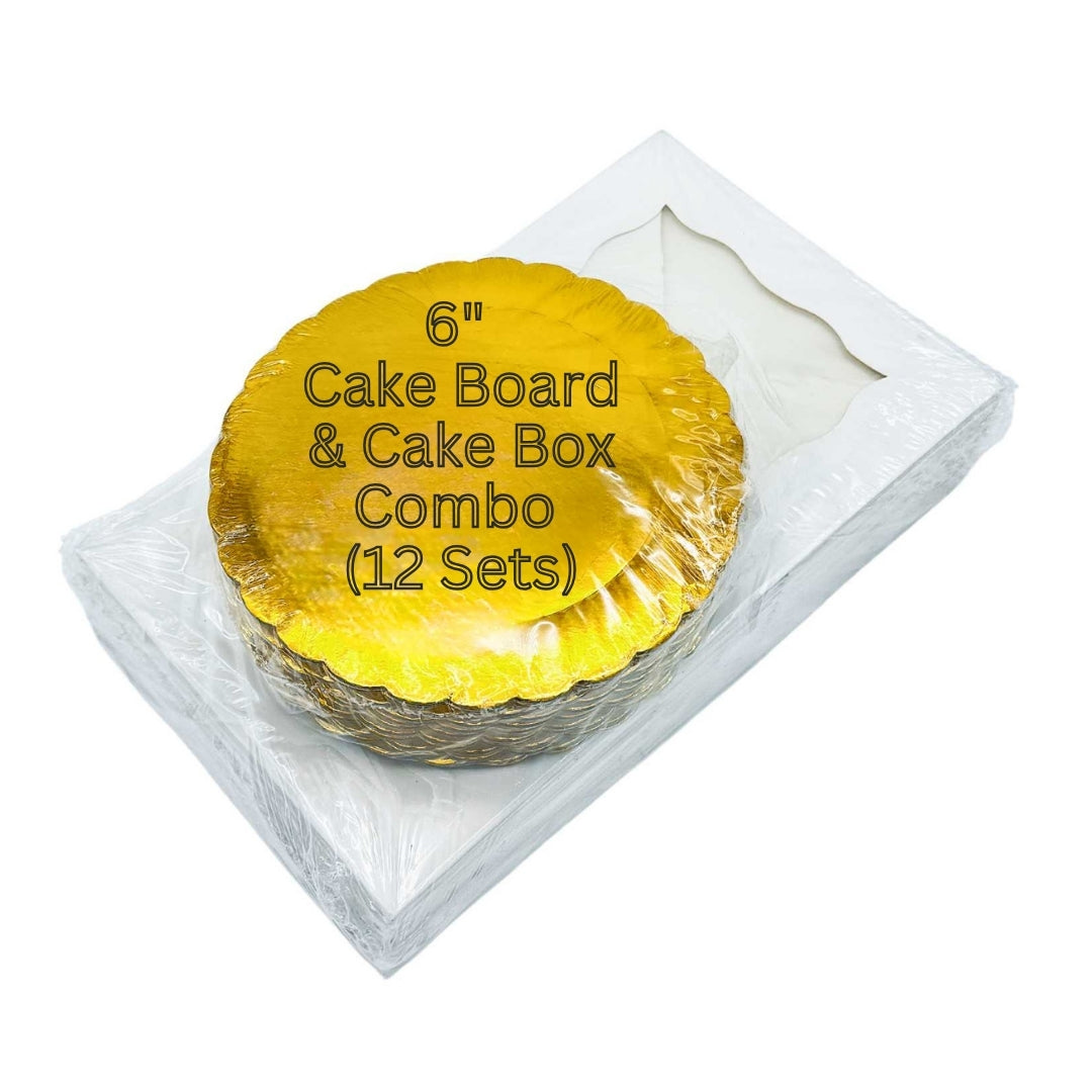 6" Cake Box & Board Bundle (12 boards+12 boxes)