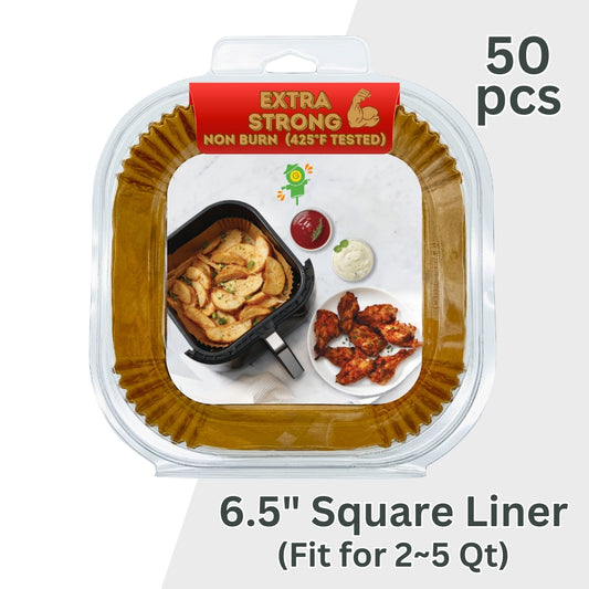 6.5" Square Air Fryer Liner (50pcs)