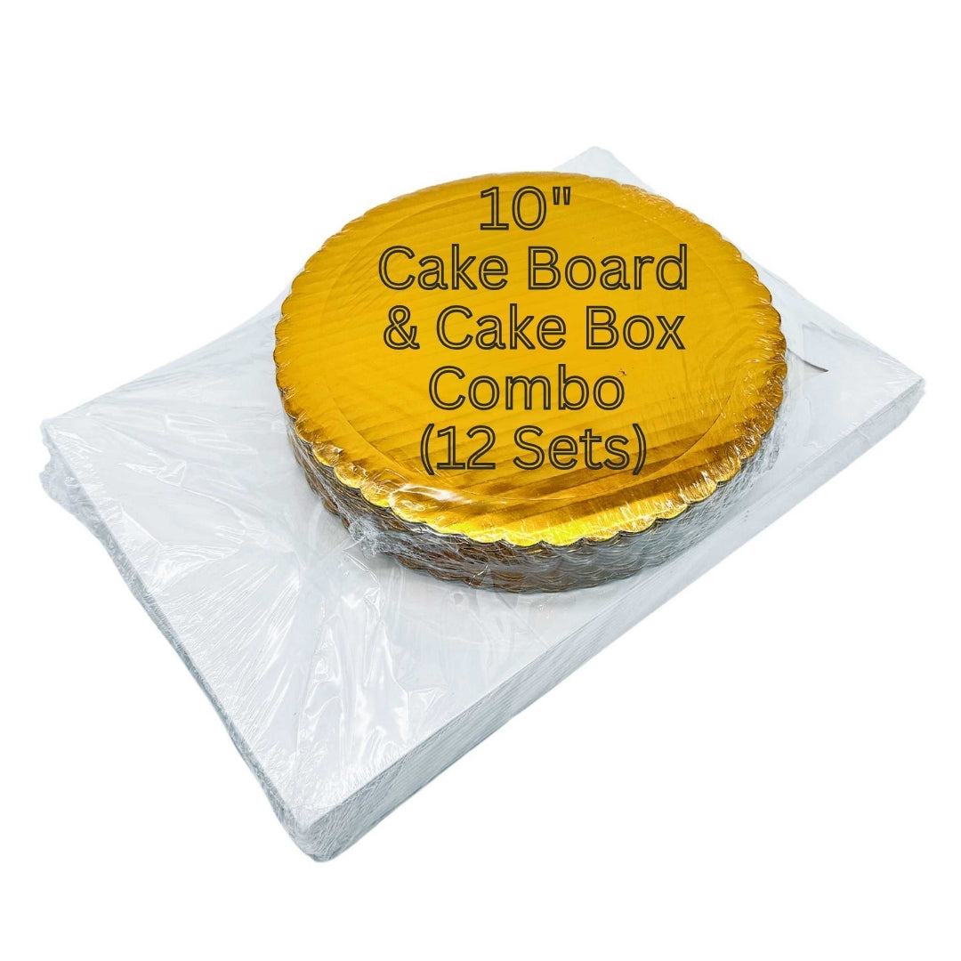 10" Cake Box & Board Bundle (12 boards+12 boxes)