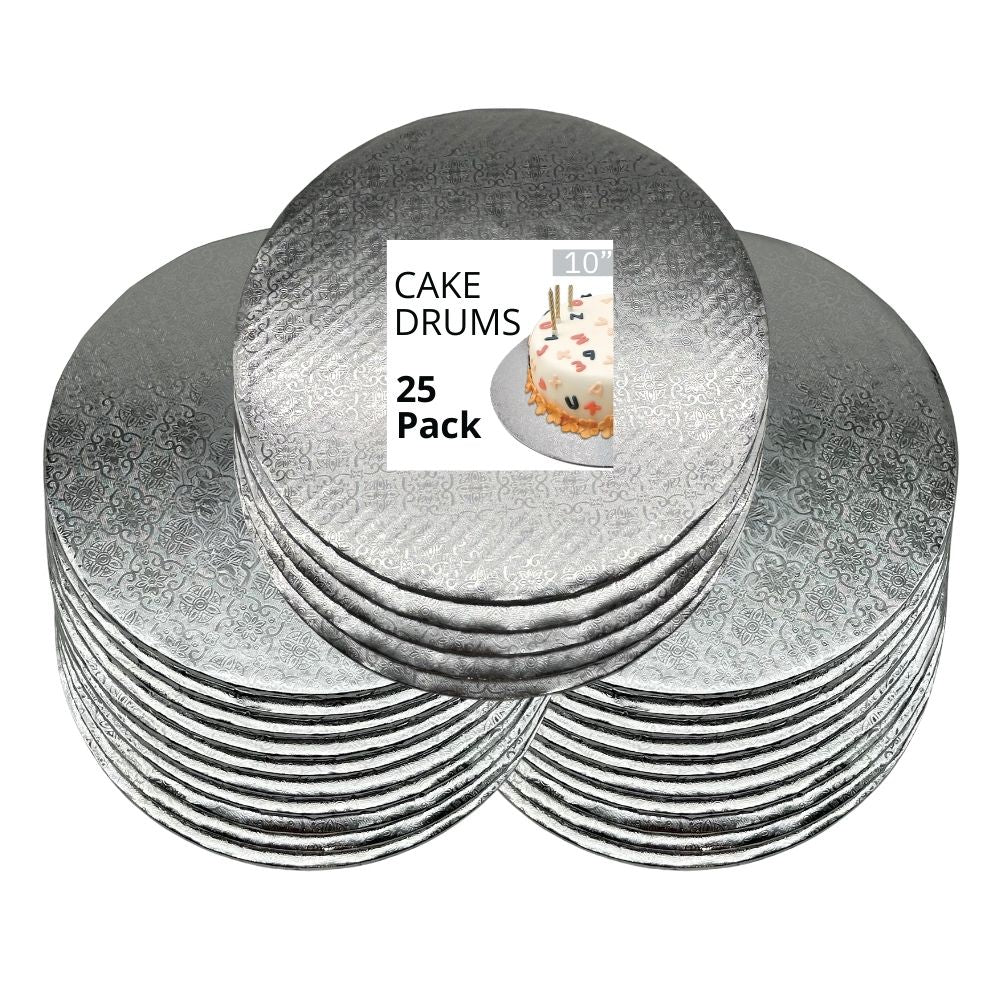 10" Silver Cake Drum 1/4" Thickness