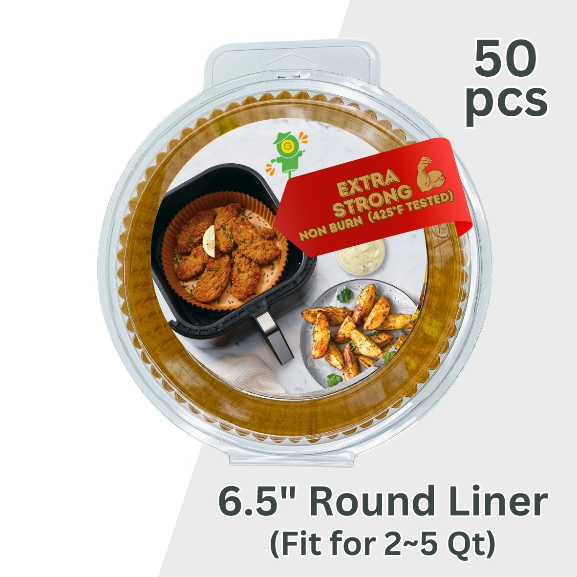 6.5" Round Air Fryer Liner (50pcs)