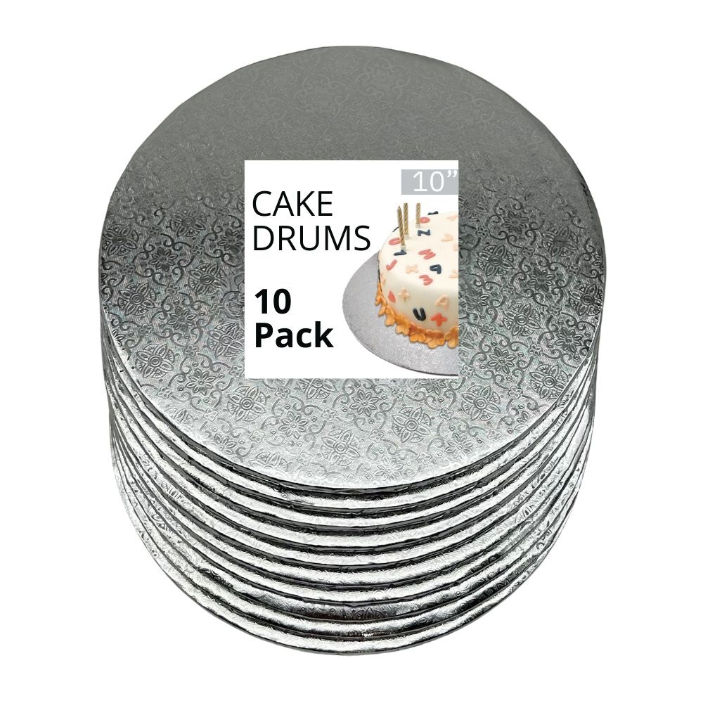 10" Silver Cake Drum 1/4" Thickness