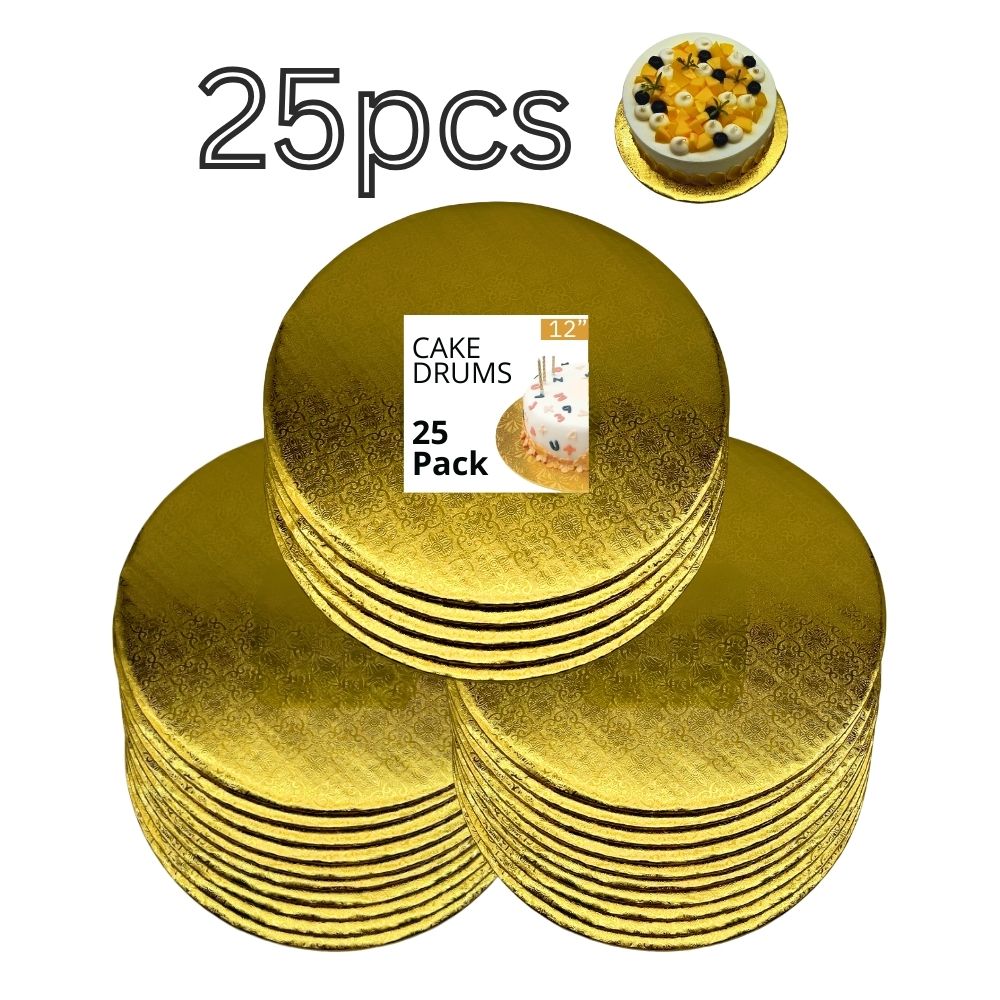 12" Gold Cake Drum 1/4" Thickness