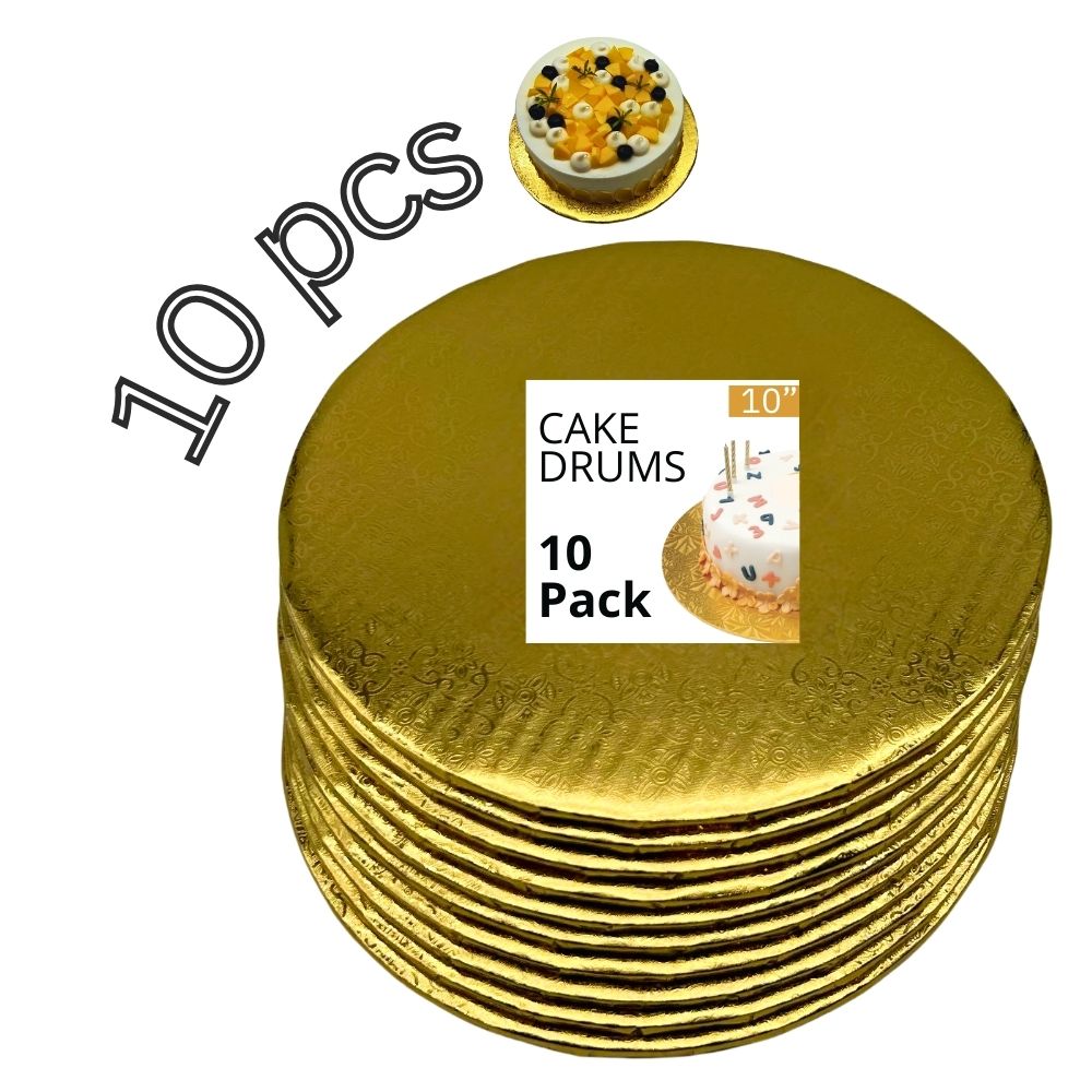 10" Gold Cake Drum 1/4" Thickness