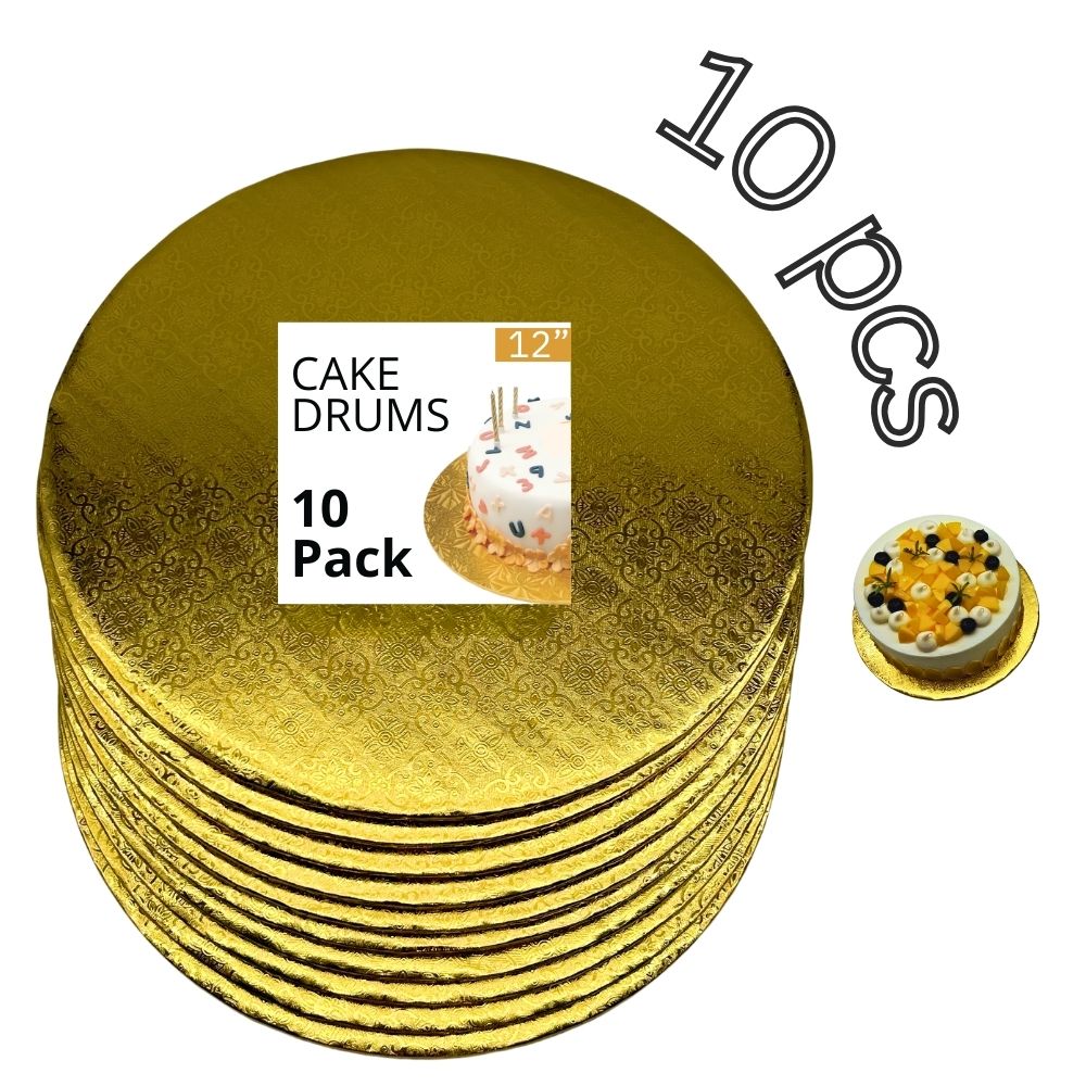 12" Gold Cake Drum 1/4" Thickness