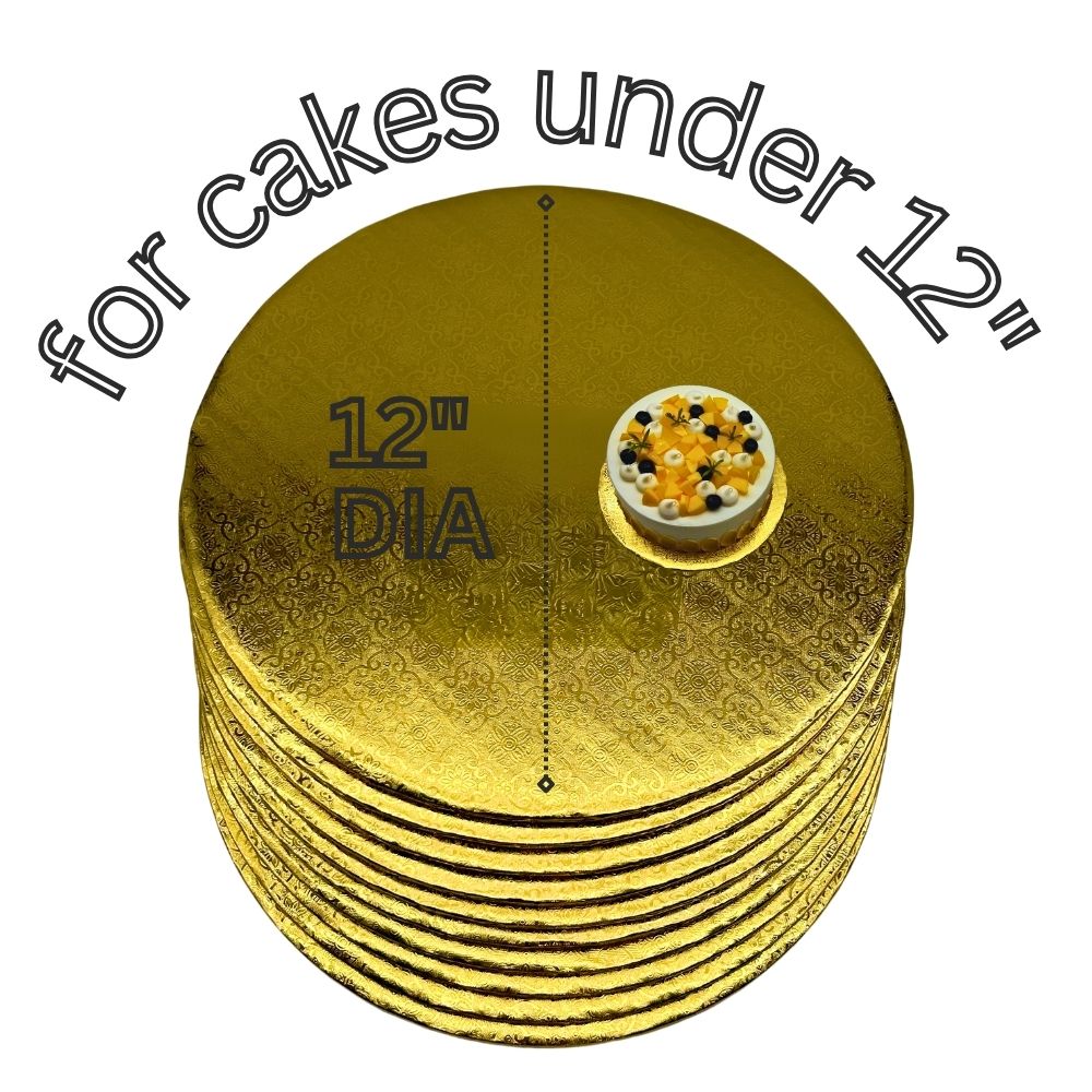 12" Gold Cake Drum 1/4" Thickness