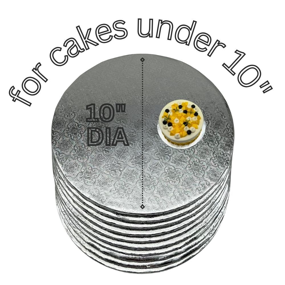 10" Silver Cake Drum 1/4" Thickness