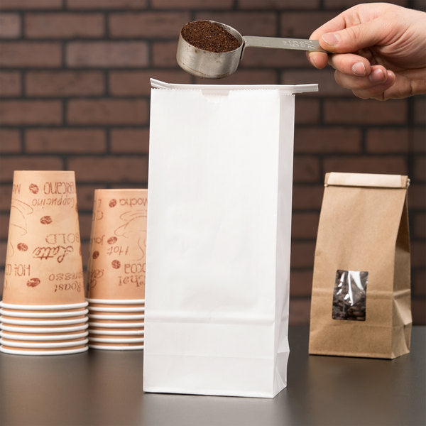 White Tin Tie Coffee/Snack Bag